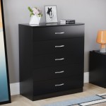 (Black) Riano 5-Drawer Bedroom Storage Chest